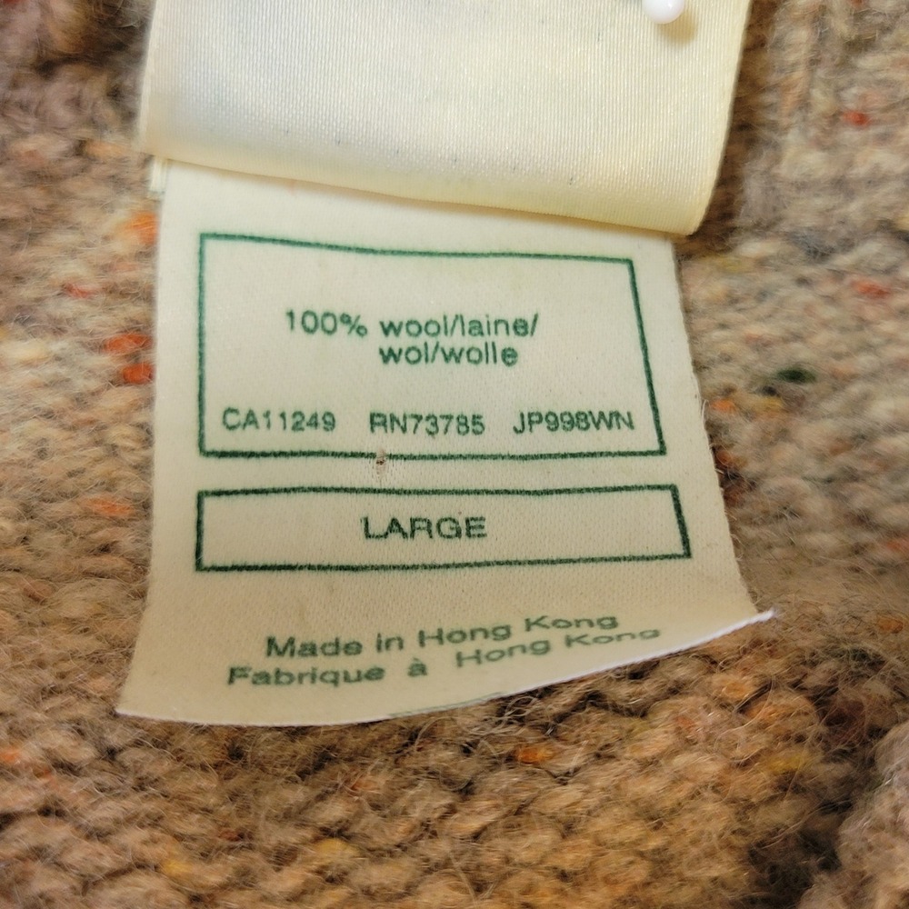 Laura Ashley Vintage 100% Wool Cable Knit Sweater Beige Marl Womens Small - Picture 5 of 16